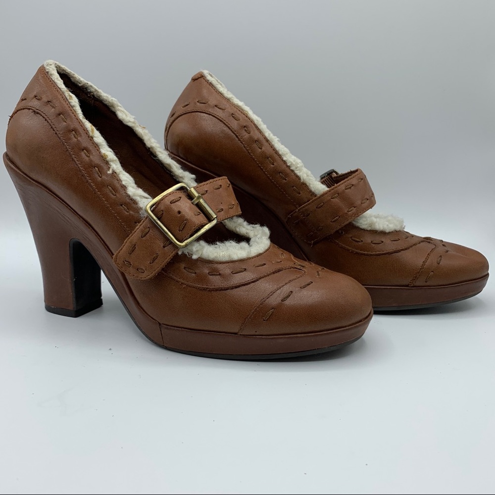 Aerosoles ‘Visionary’ Leather Heels Faux Fur Wrap